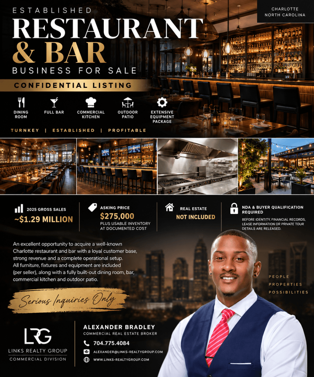Multi-Use Full Restaurant for Sale in Charlotte, NC