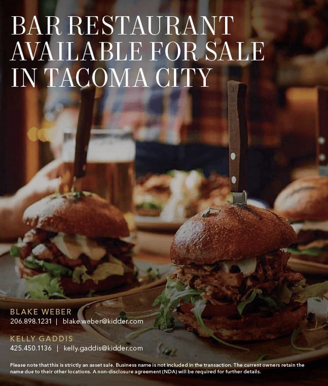 Bar restaurant available for sale in Tacoma City - Image 1