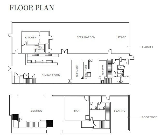 4,443 SF Restaurant and Bar Building, Beer Garden, Music Venue and Roof Top Deck - Thumbnail 1