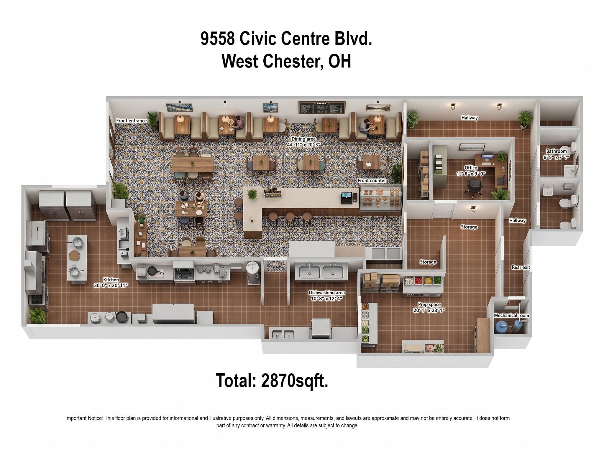 2,747 SF retail space available for lease with pre-existing restaurant/bakery buildout - Thumbnail 1