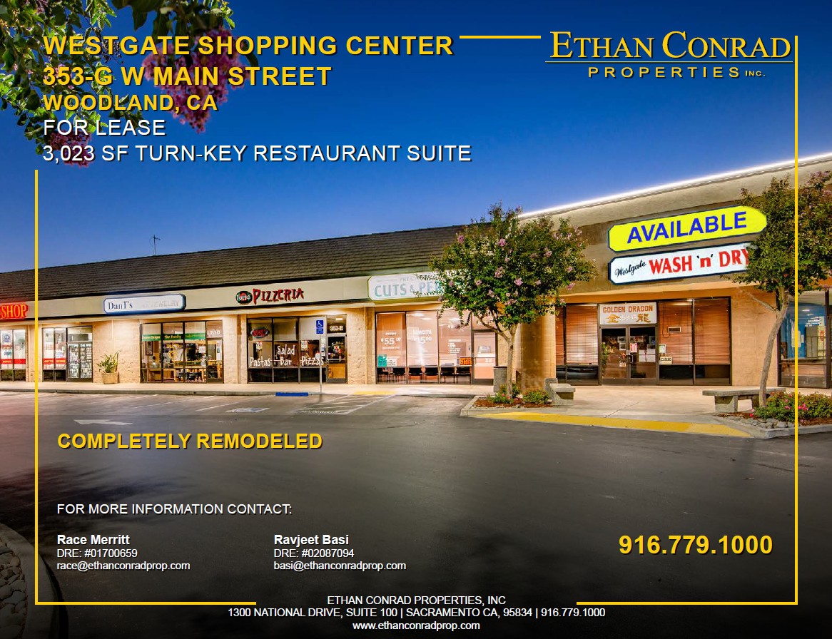 Full Restaurant for Lease in Woodland CA - Thumbnail 1