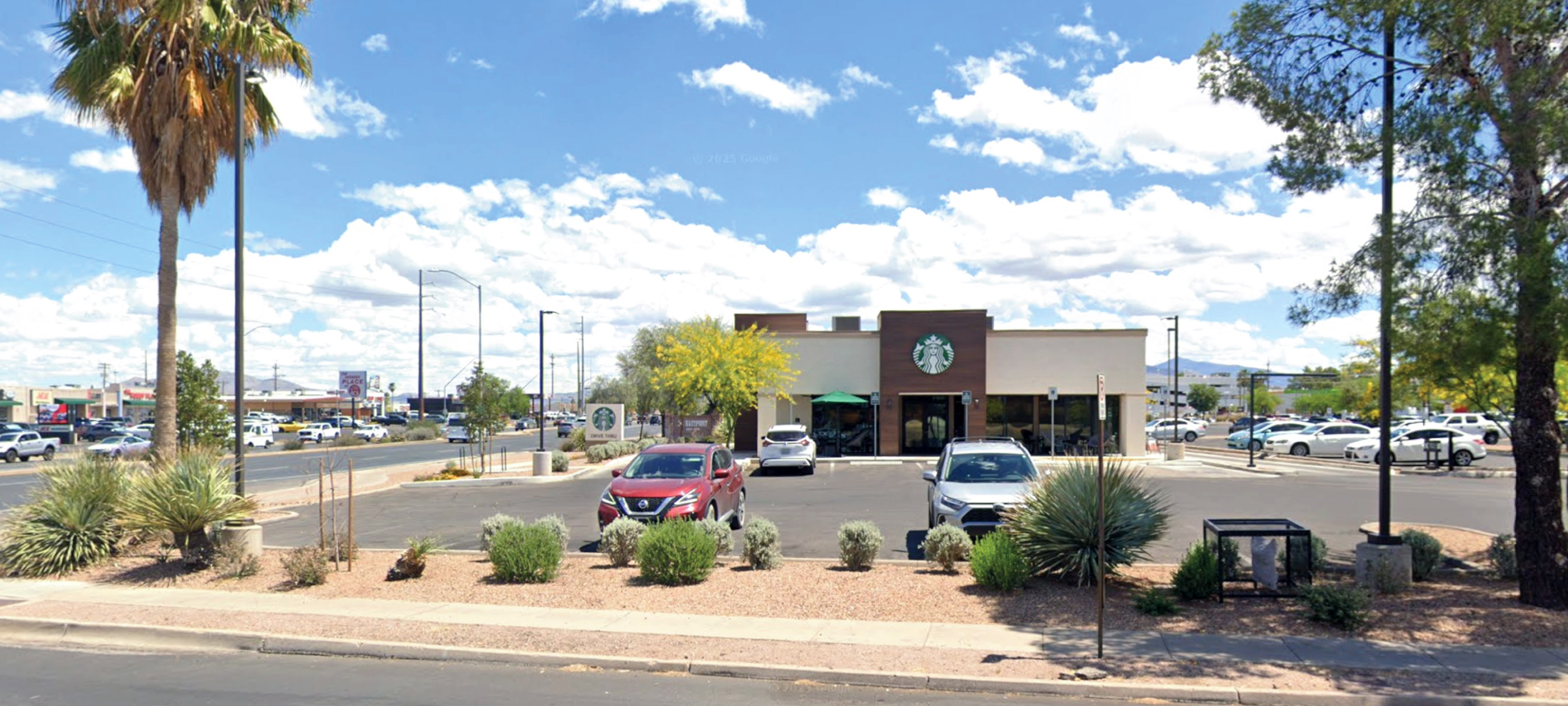 Prime freestanding former Starbucks location with drive-thru available for lease at a high-visibility location.