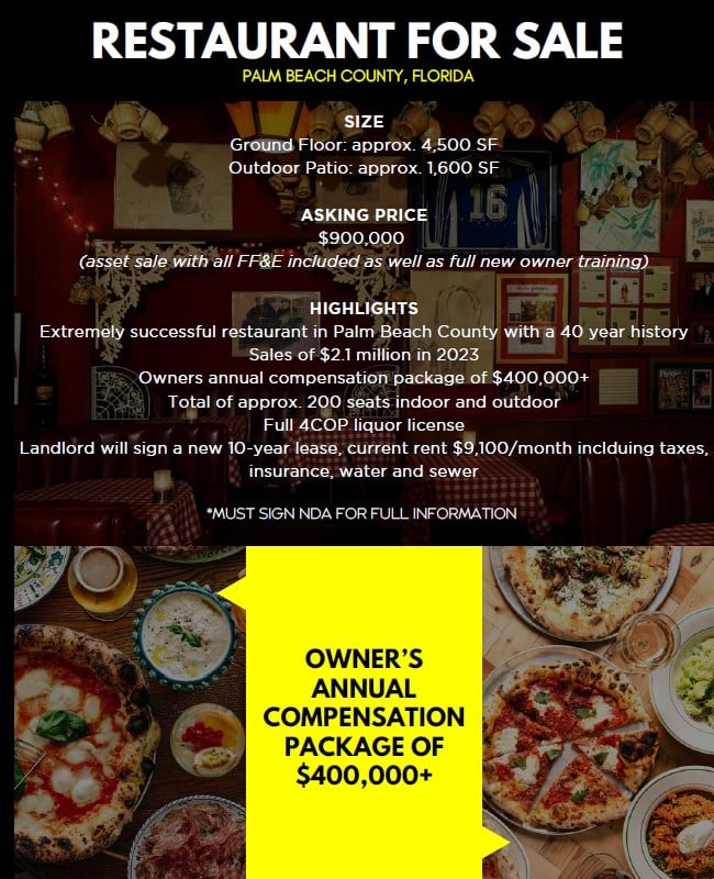 Full Restaurant for Sale in West Palm Beach, FL – 4,500 SF - Image 1
