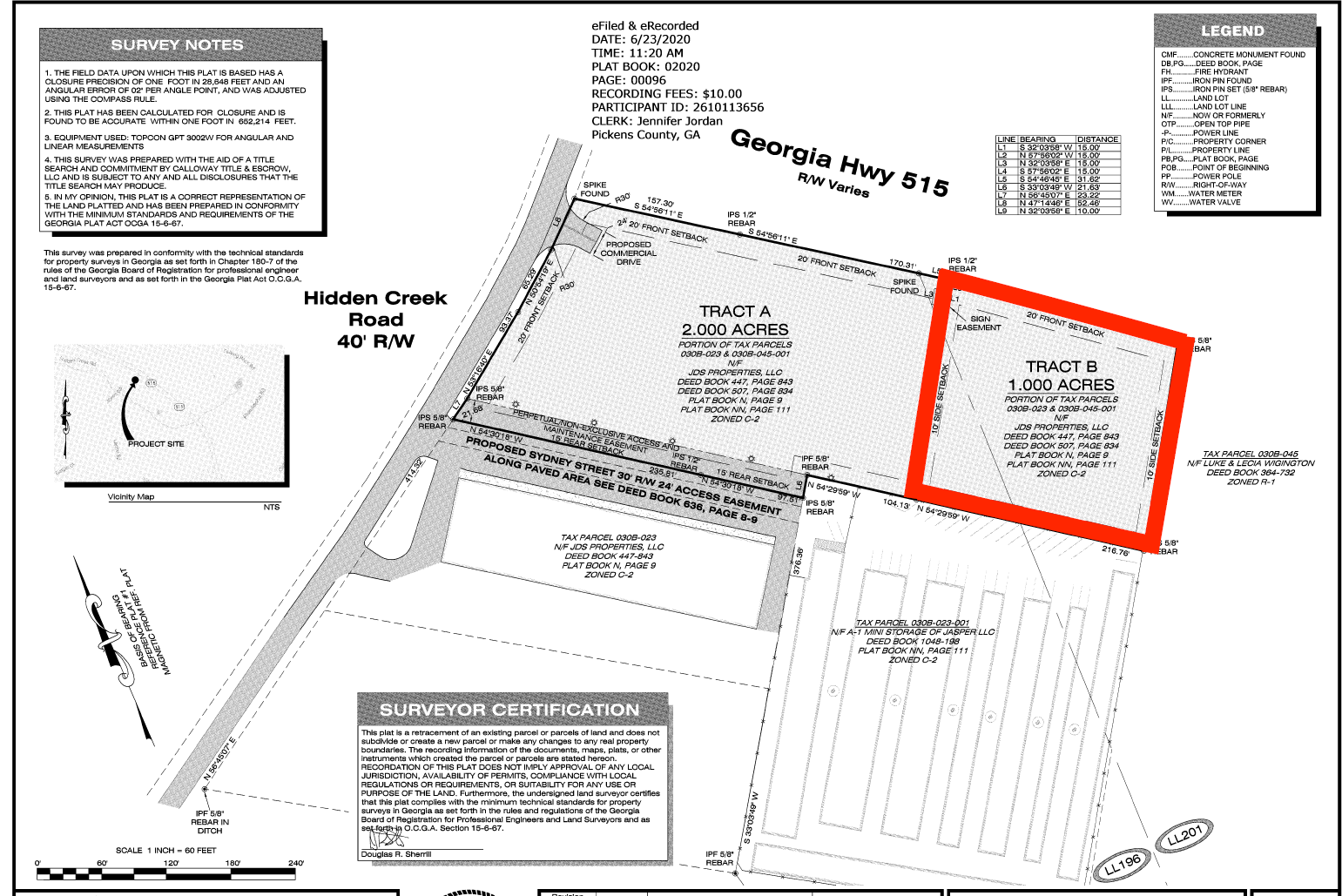 Highly visible 1-Acre Commercial Development LEVEL BUILDING Site along GA 515 in Jasper, GA - Thumbnail 2